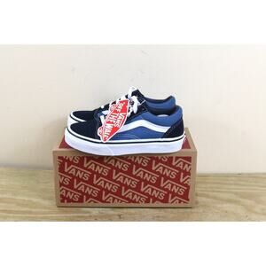 New Vans Sneakers Boys 12 Blue True White Colorblock Old Skool